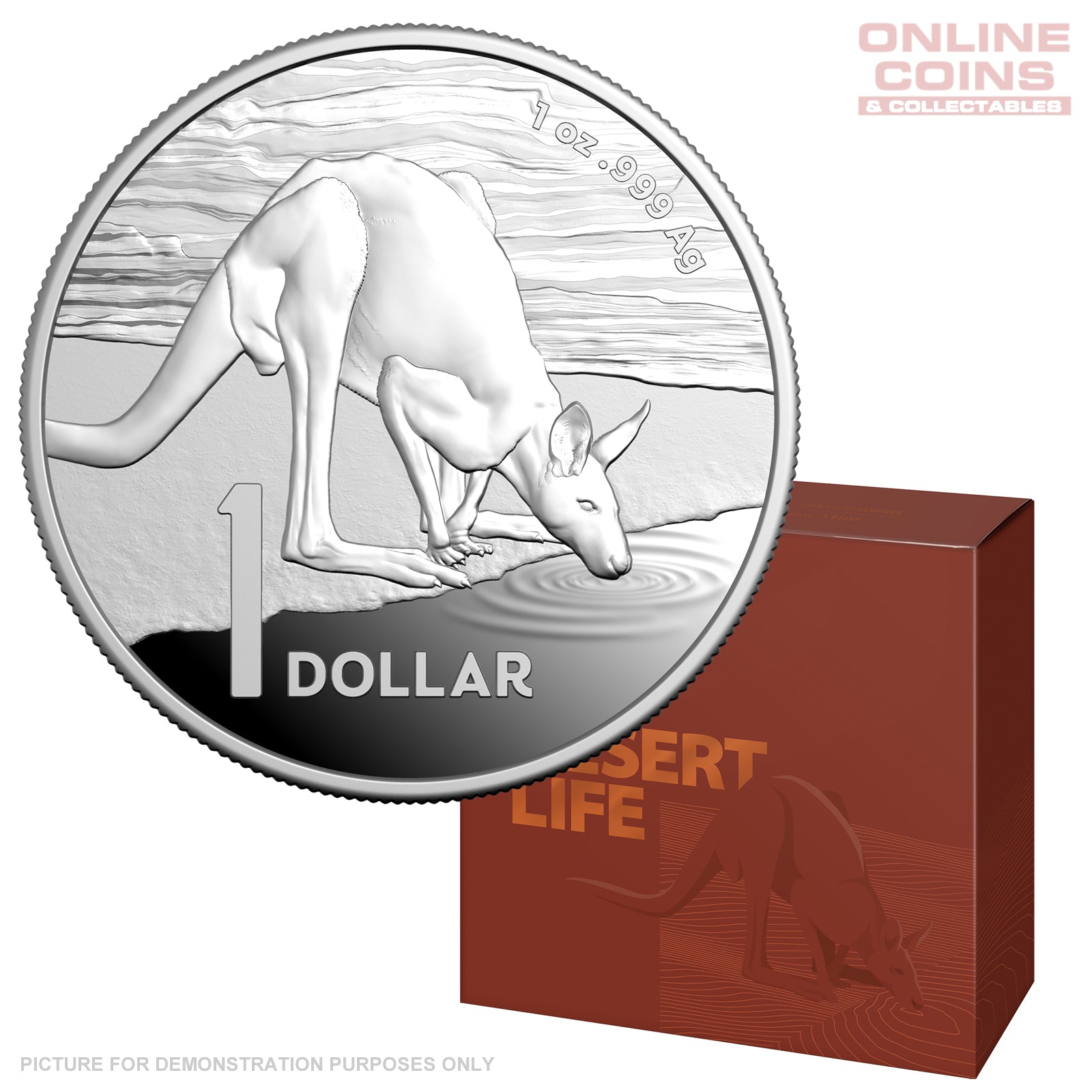 2024 RAM Kangaroo Series 1oz Fine Silver Proof Coin - Desert Life